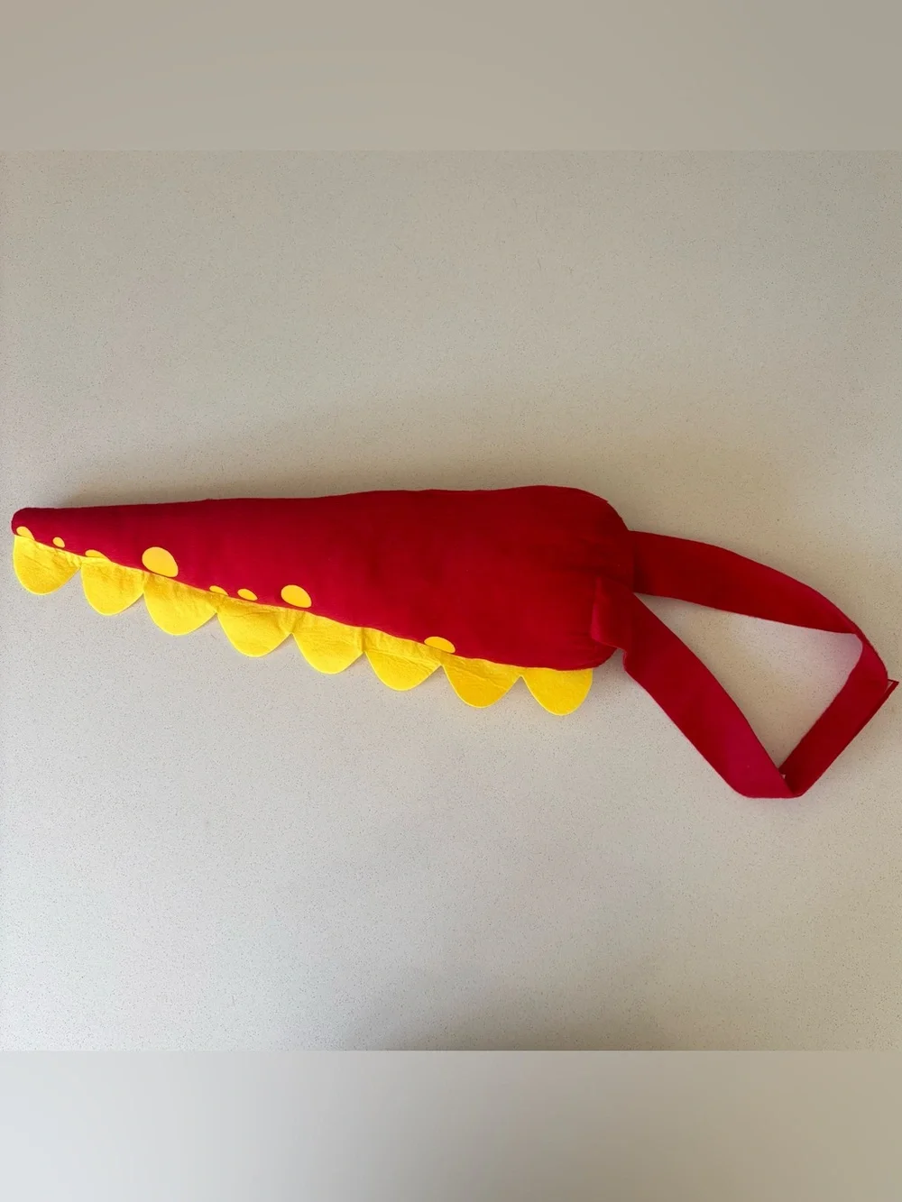 Red Dinosaur Tail Costume Yellow Spikes and Dots (5-12 Years)